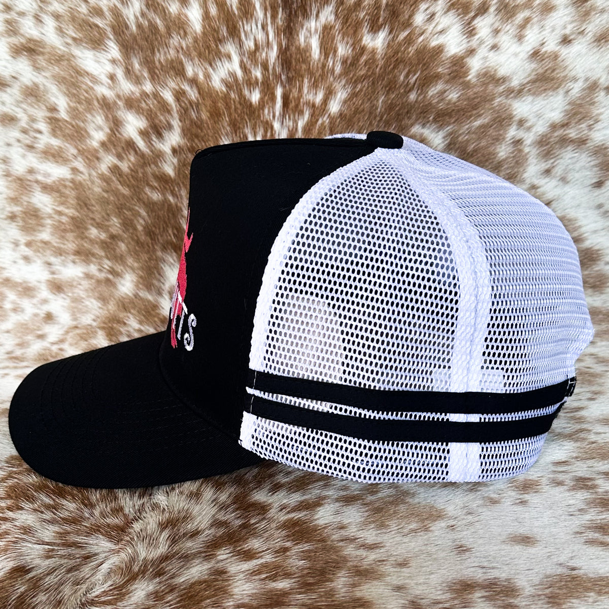 Dustybutts Trucker Cap // Black & Hot Pink
