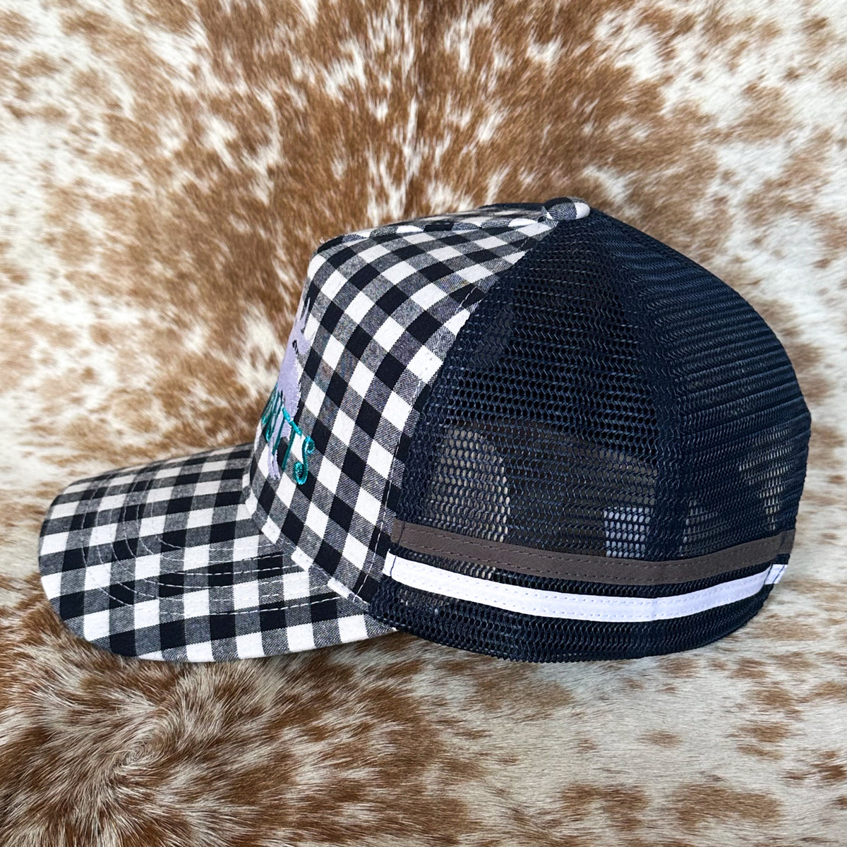 Dustybutts Trucker Cap // Navy & White Gingham