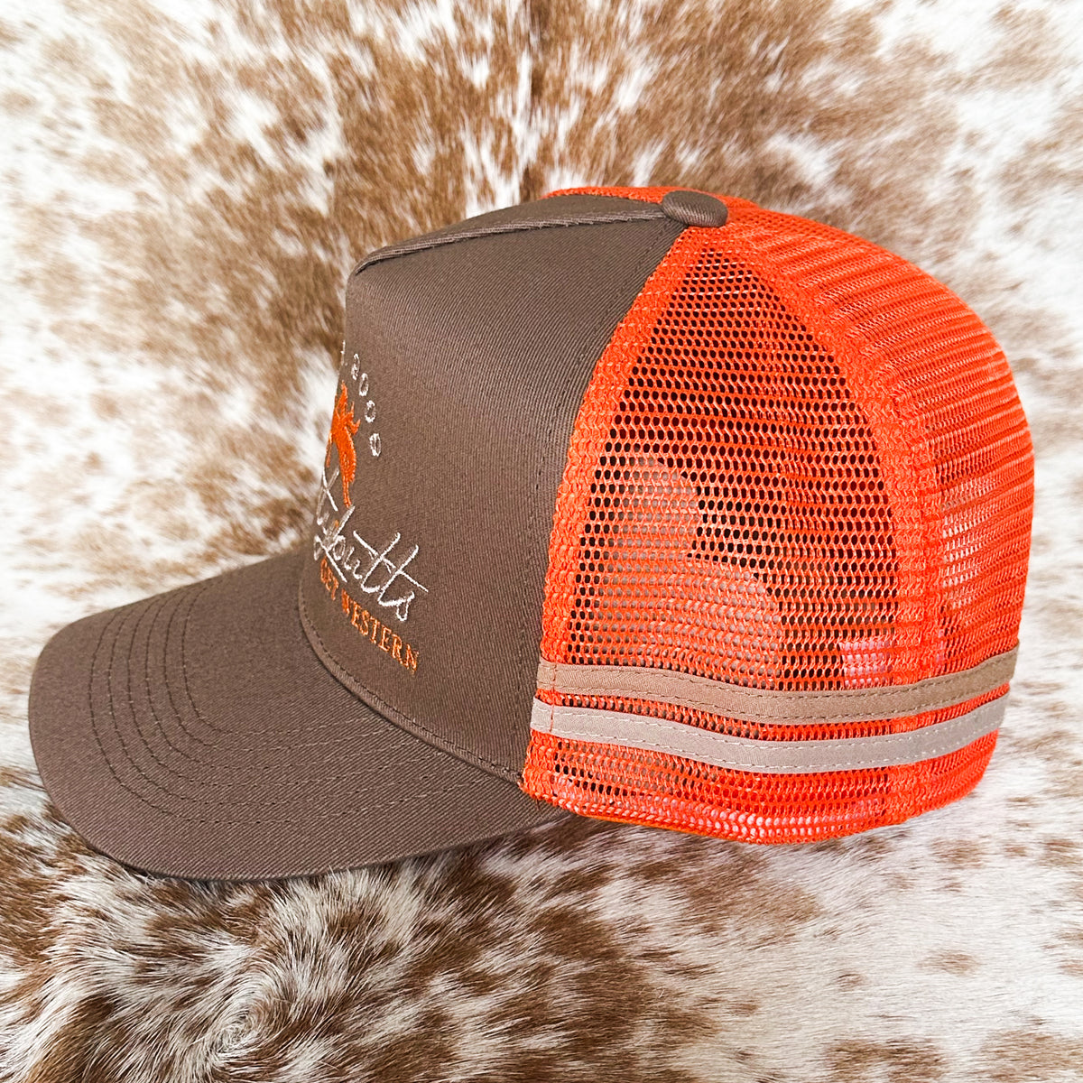 Dustybutts Trucker Cap // Chocolate & Orange