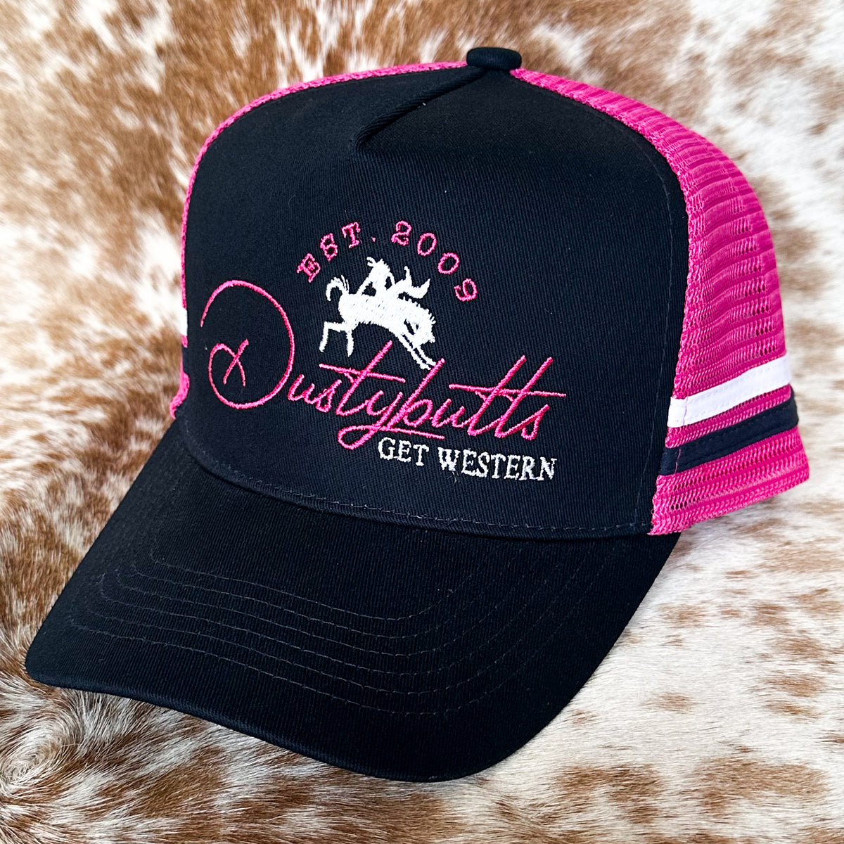 Dustybutts Trucker Cap // Navy & Hot Pink