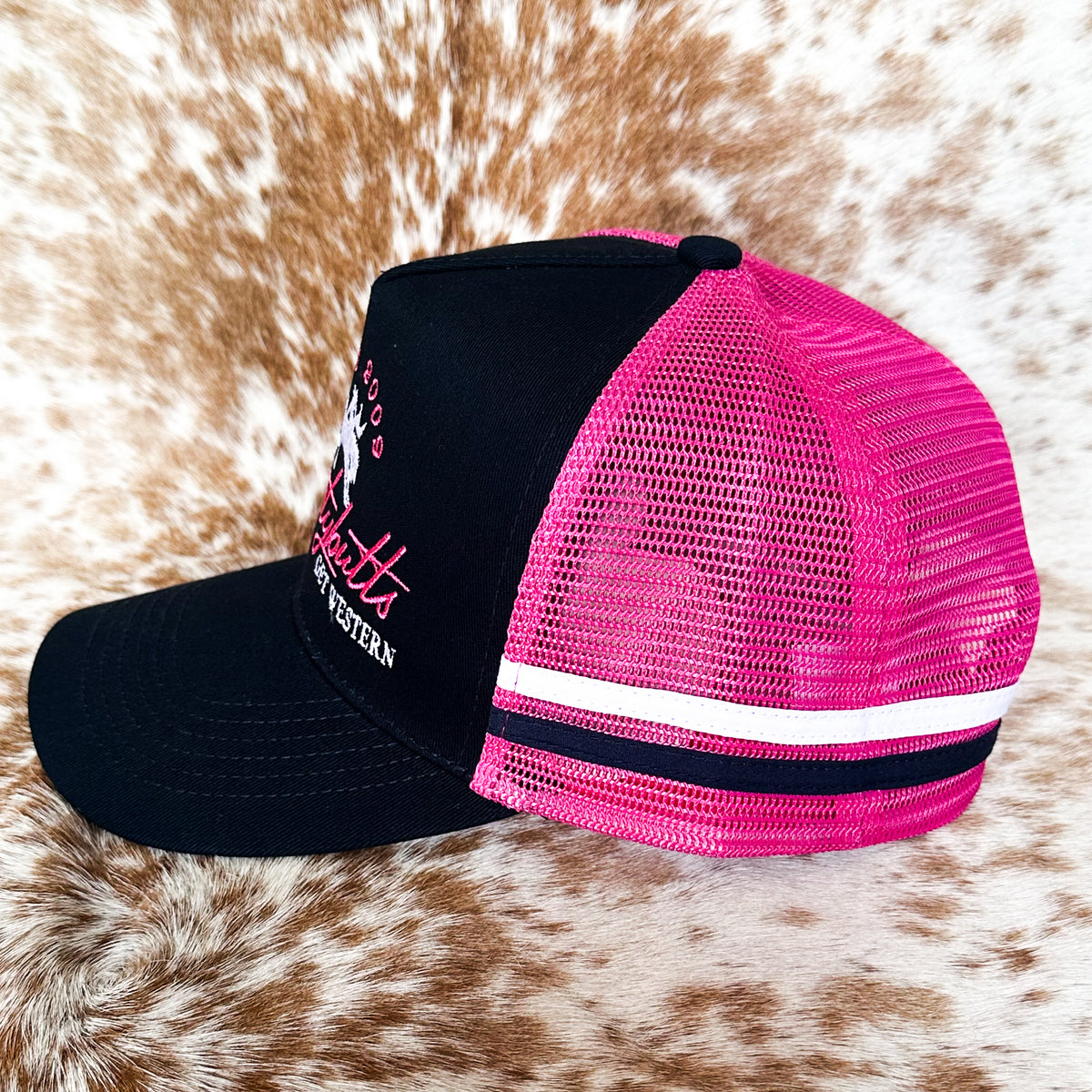 Dustybutts Trucker Cap // Navy & Hot Pink