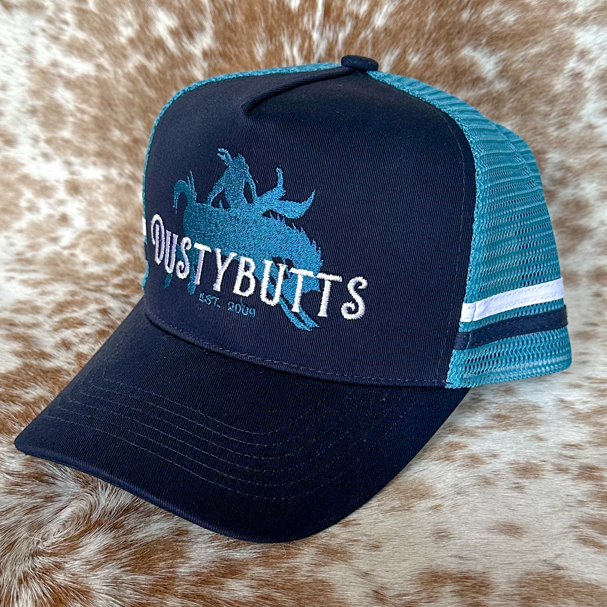 Dustybutts Trucker Cap // Navy & Teal