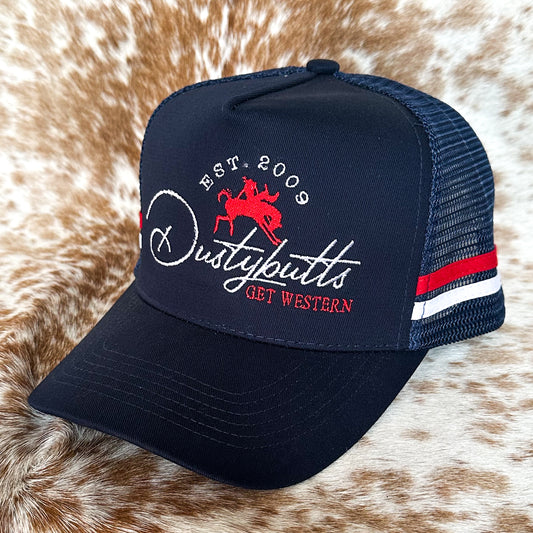 Dustybutts Trucker Cap // Navy & Red