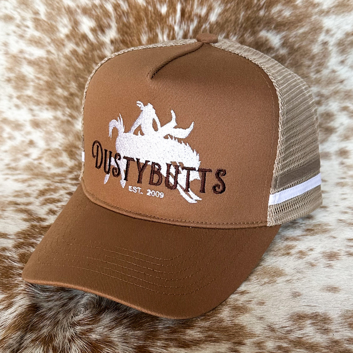 Dustybutts Trucker Cap // Ponytail // Tan