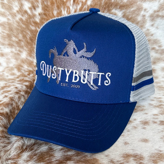 Dustybutts Trucker Cap // Grey & Royal Blue