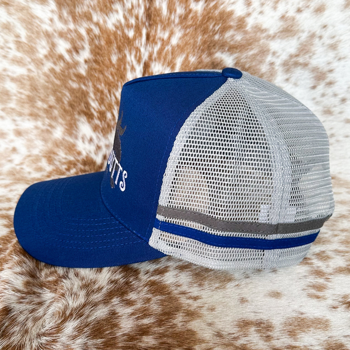 Dustybutts Trucker Cap // Grey & Royal Blue
