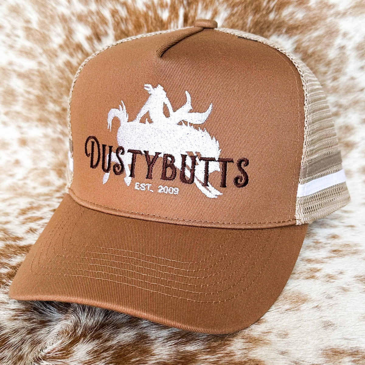 Dustybutts Trucker Cap // Tan & Chocolate