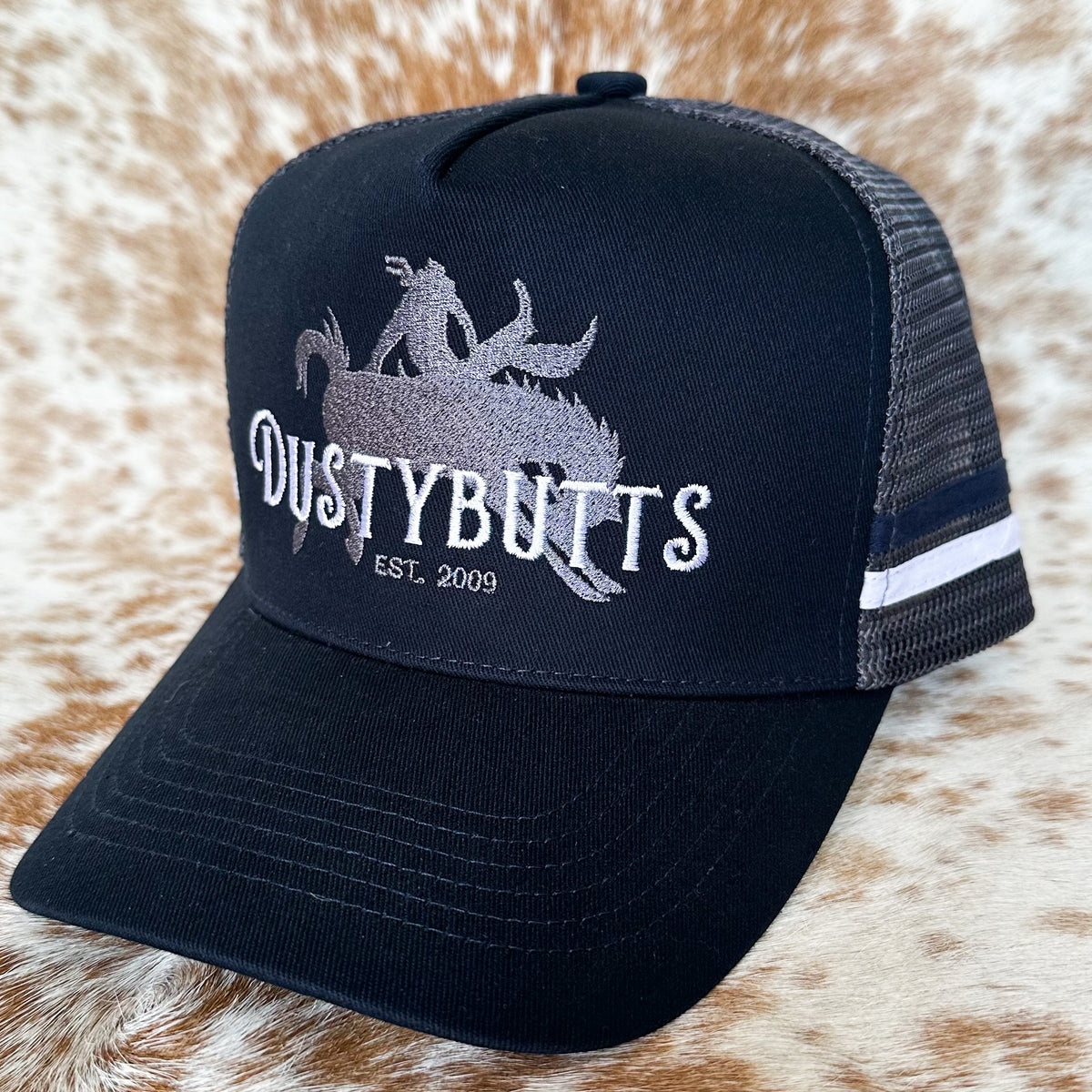 Dustybutts Trucker Cap // Black & Grey
