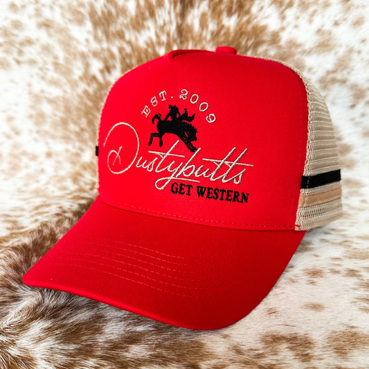 Dustybutts Trucker Cap // Red & Cream