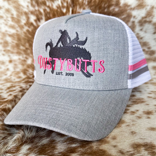 Dustybutts Trucker Cap // Grey and Pink