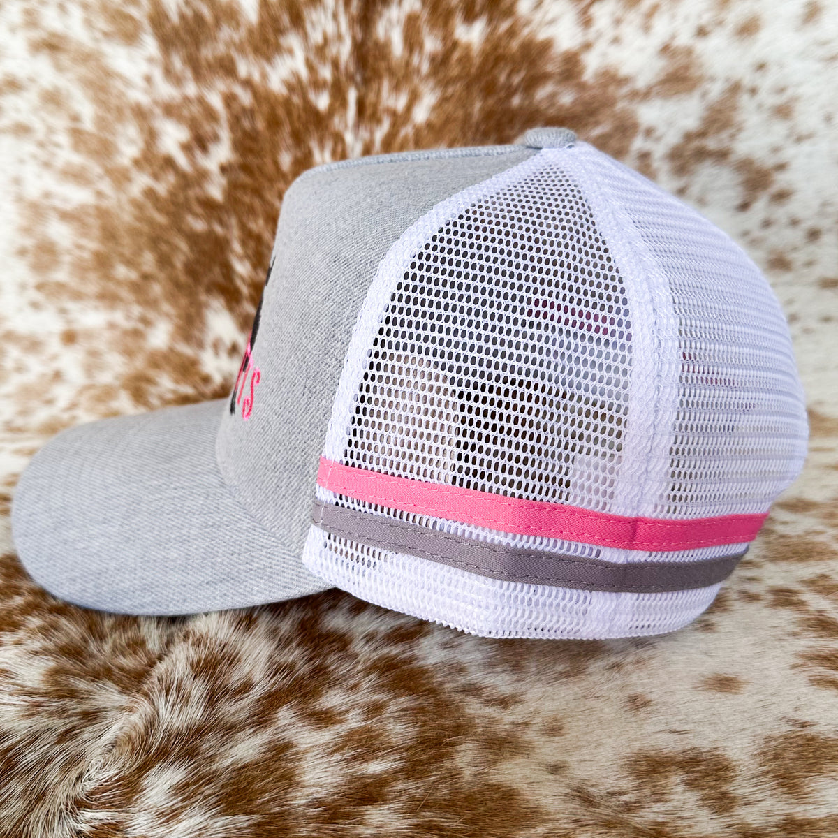 Dustybutts Trucker Cap // Grey and Pink
