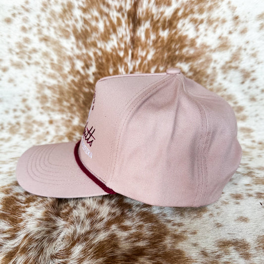 Dustybutts 5 Panel Rope Snapback Cap // Blush Pink