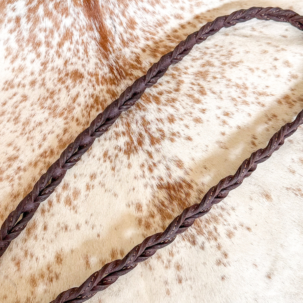 Dustybutts Harness Leather Double Stitched Twisted Bloodknot Barrel Racing Reins