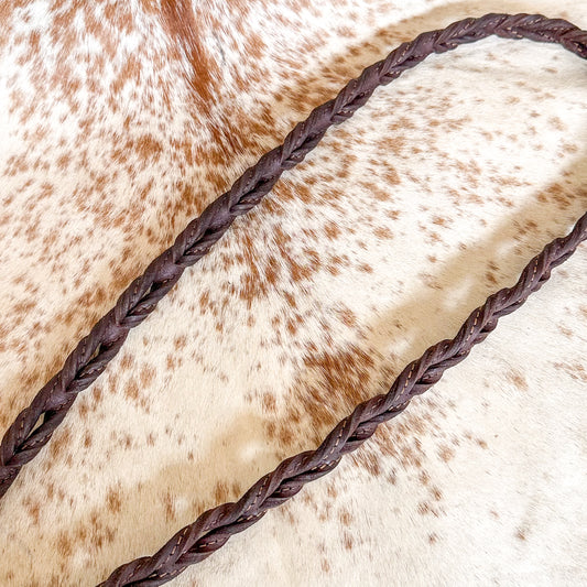 Dustybutts Harness Leather Double Stitched Twisted Bloodknot Barrel Racing Reins