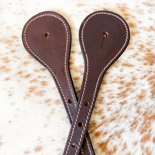 Men’s Dark Oil Leather Spur Straps