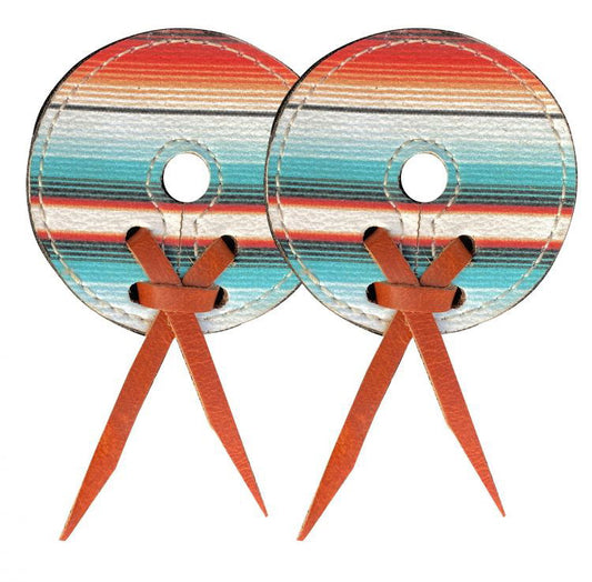 Leather Bit Guards // Teal Serape - Bits - Dustybutts Australia