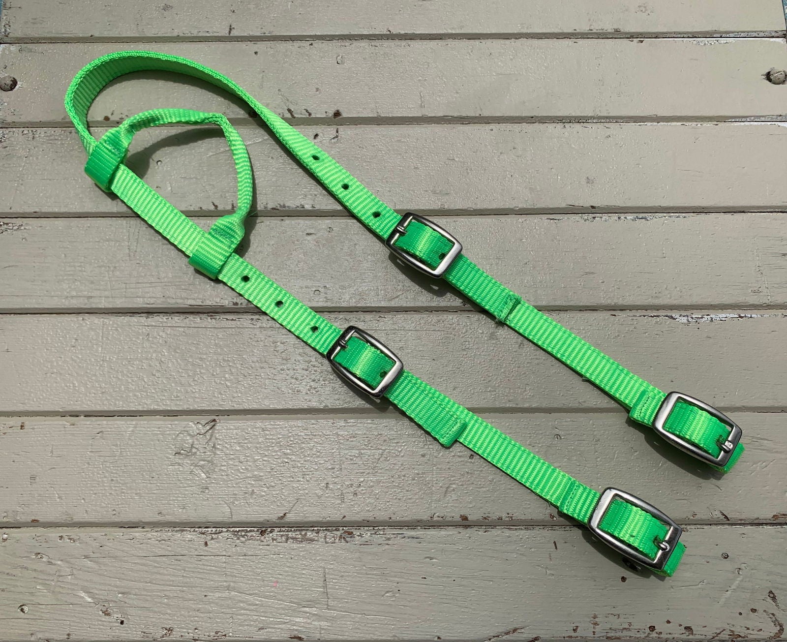 Nylon One Eared Quick Change Bridle // Lime - Dustybutts Australia