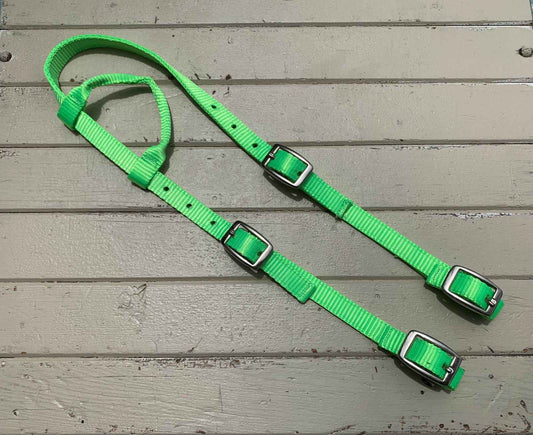 Nylon One Eared Quick Change Bridle // Lime - Dustybutts Australia