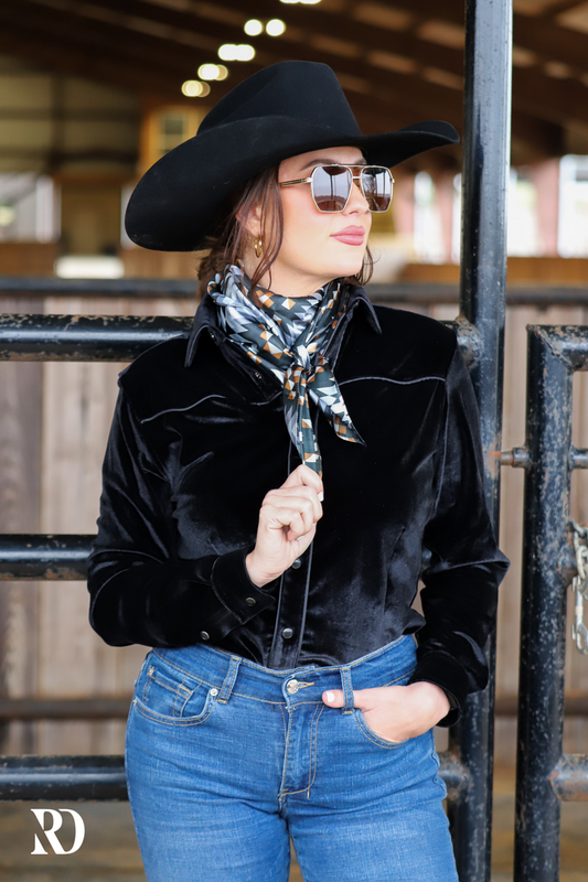 Ranch Dress’n Performance Rodeo Shirt // Black Velvet -  - Dustybutts Australia