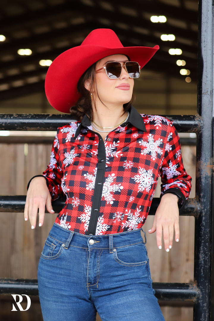 Ranch Dress’n Performance Rodeo Shirt // Buffalo Snowflake - Arena Shirts - Dustybutts Australia