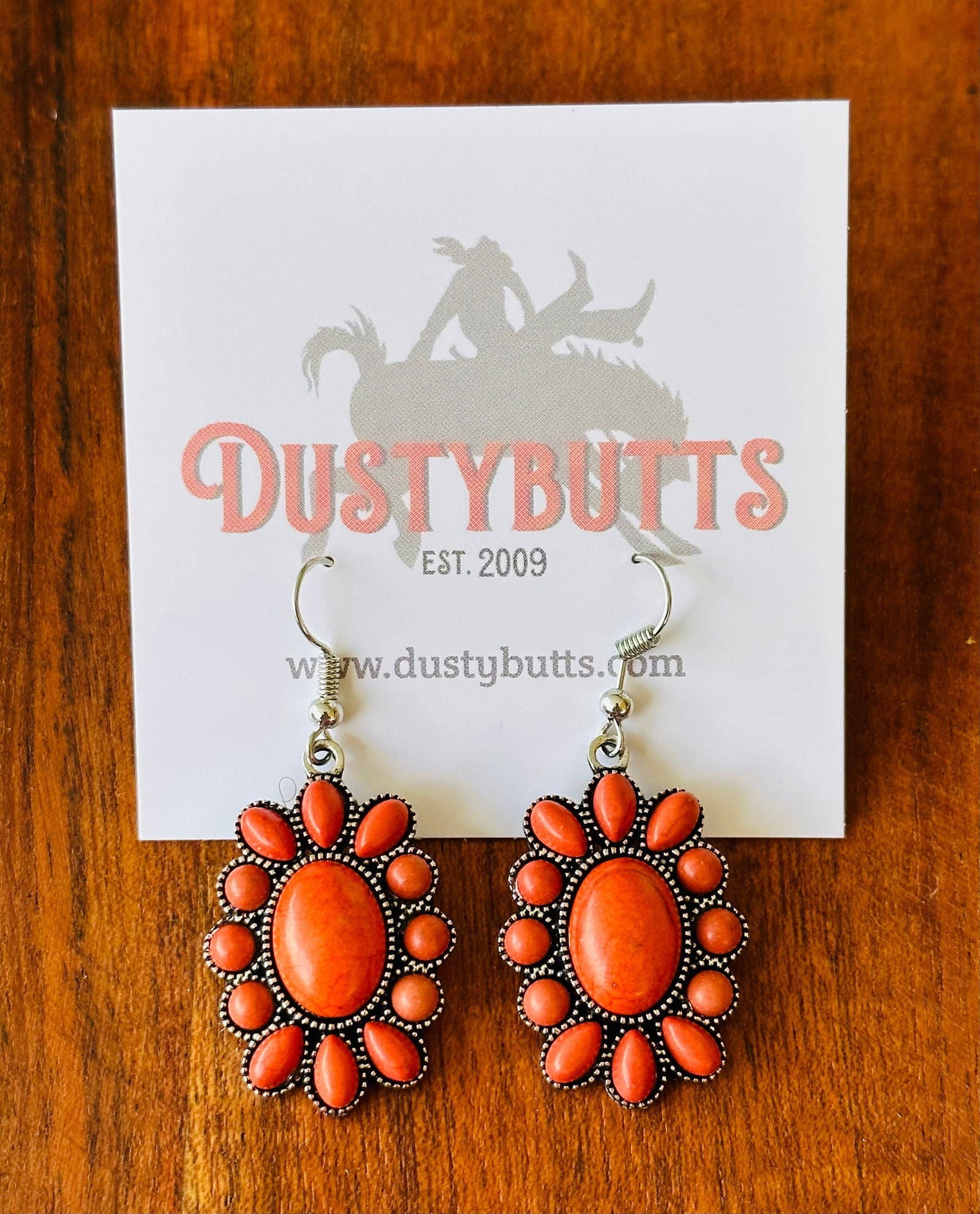 Red/Coral Drop Earrings - Dustybutts Australia