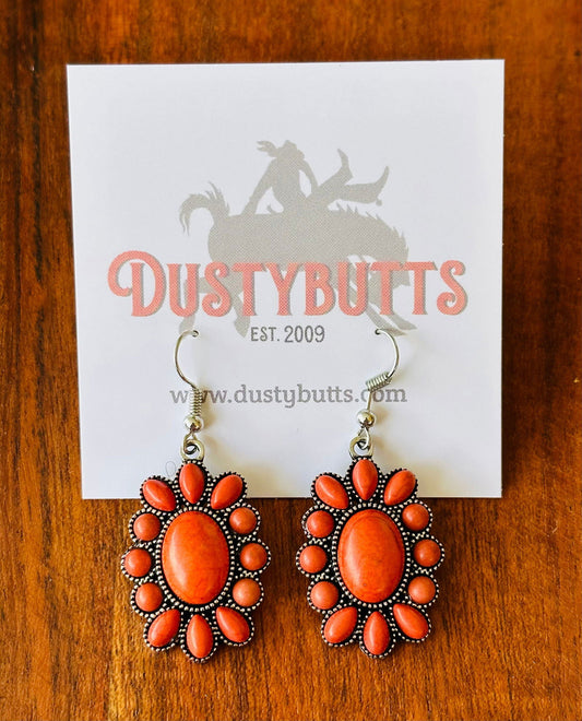 Red/Coral Drop Earrings - Dustybutts Australia