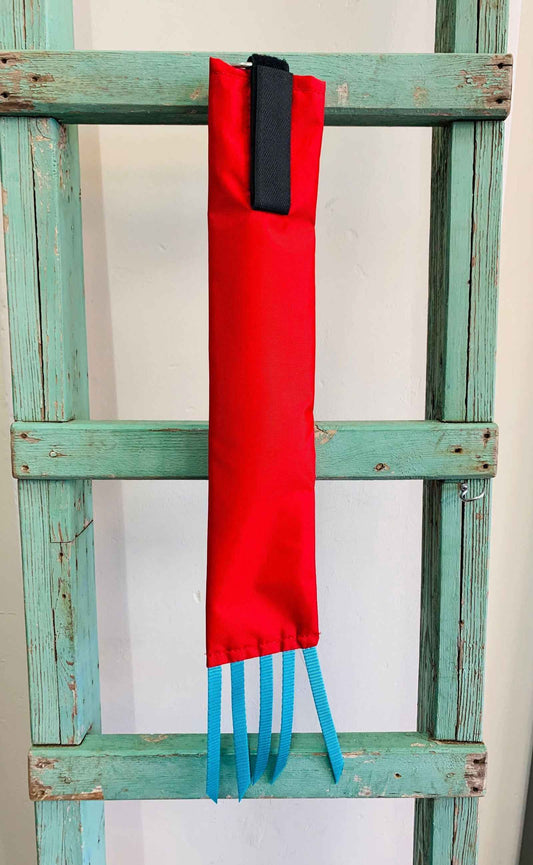 Red Tail Bag With Turquoise Whippers // Mini - Dustybutts Australia