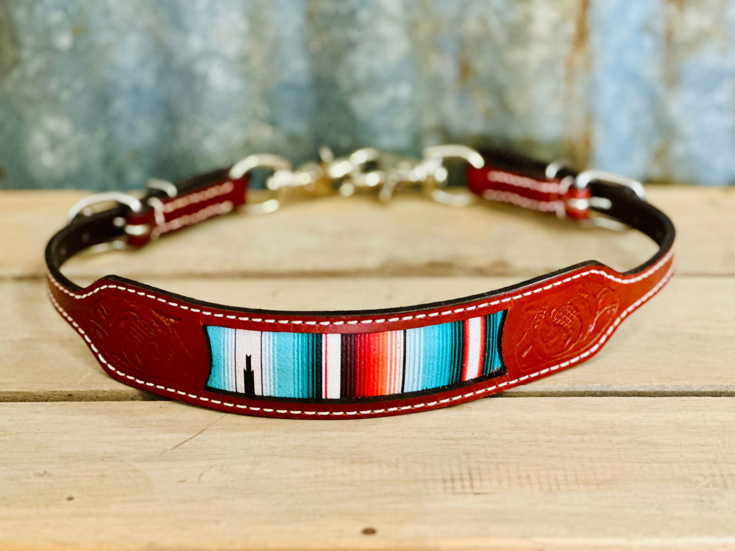 Serape Wither Strap With Floral Tooling - Dustybutts Australia