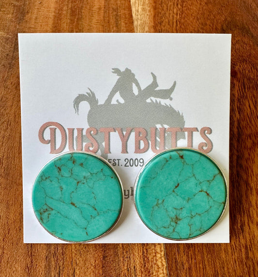 Silver & Turquoise Stone Earrings -  - Dustybutts Australia