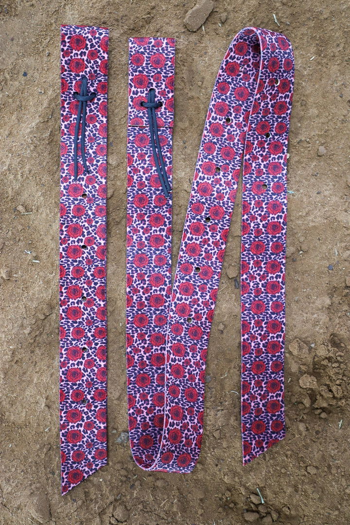 Tacktical Latigo & Off Billet // Pink Leopard & Roses - Latigos - Dustybutts Australia