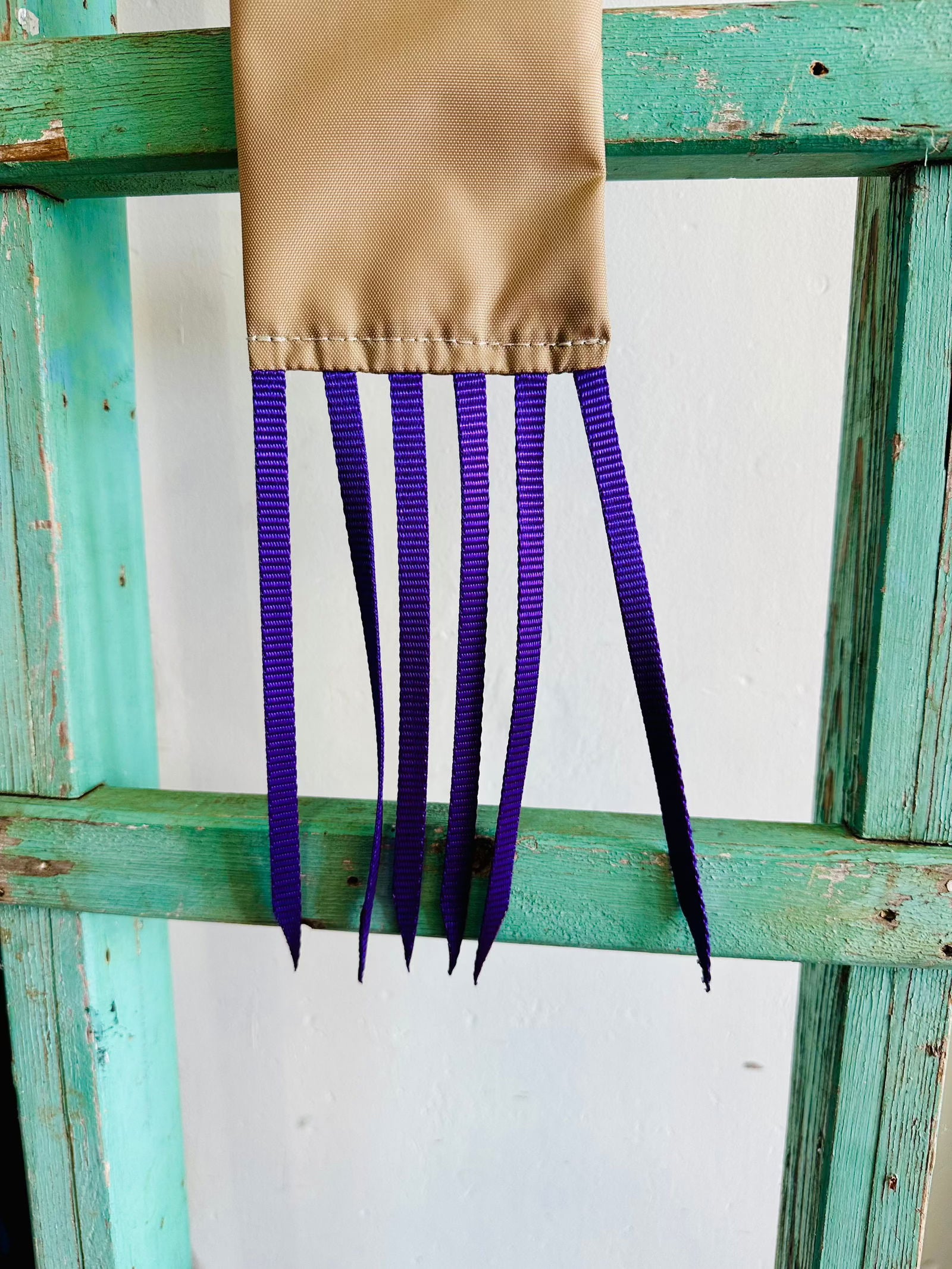 Tan Tail Bag With Purple Whippers // Regular - Dustybutts Australia