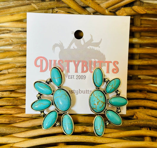 Turquoise & Silver Earrings -  - Dustybutts Australia