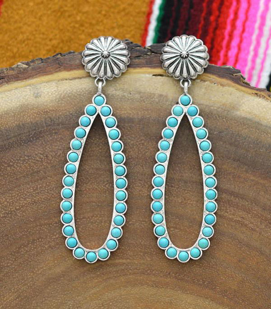 Turquoise Teardrop Earrings -  - Dustybutts Australia