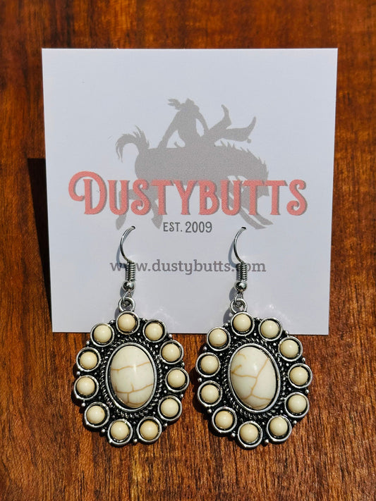 White Squash Blossom Earrings -  - Dustybutts Australia