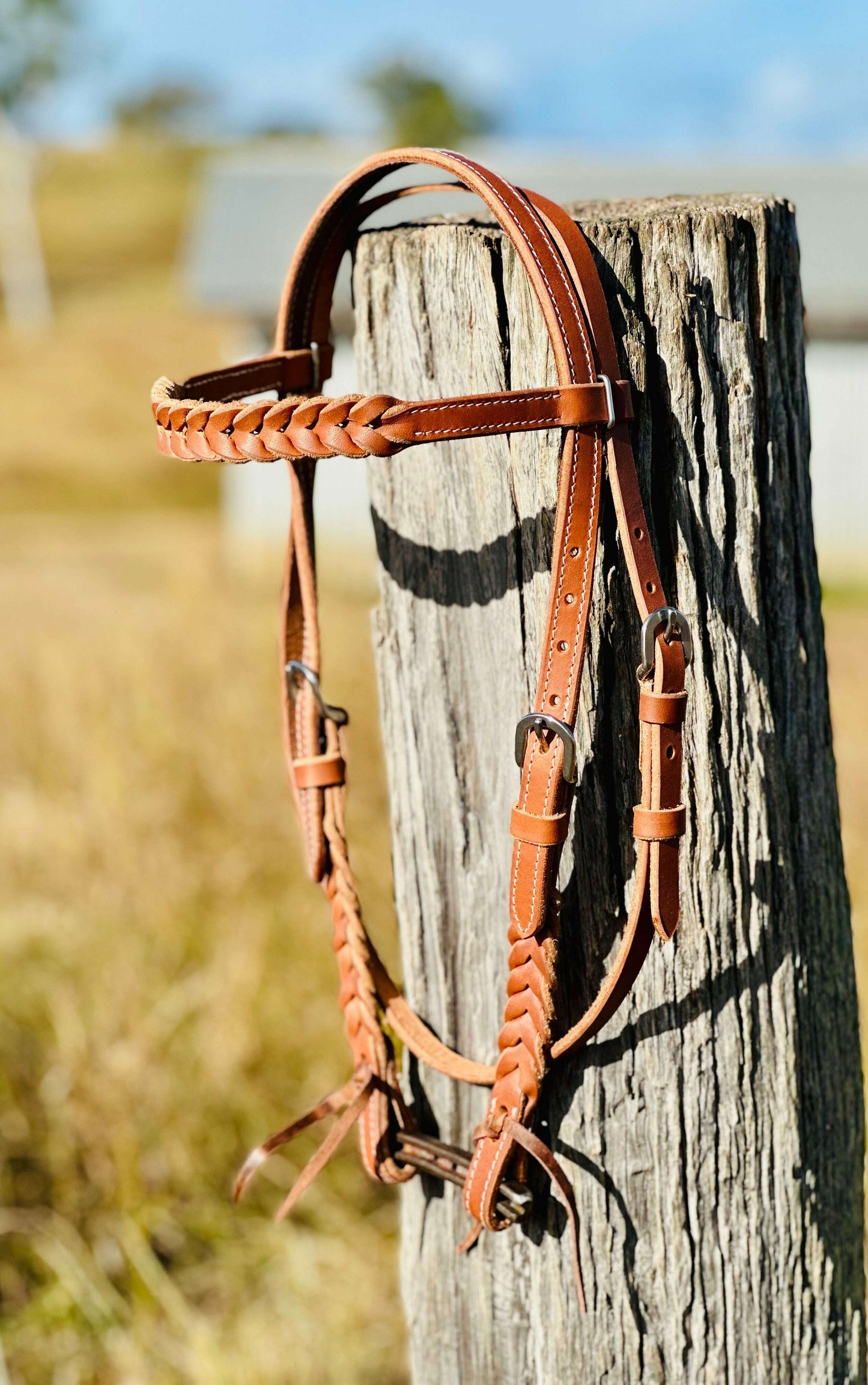 Dustybutts Braided Browband Bridle // Medium Oil
