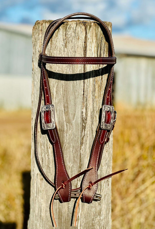 Dustybutts Dark Oil Browband Bridle With Engraved Buckles
