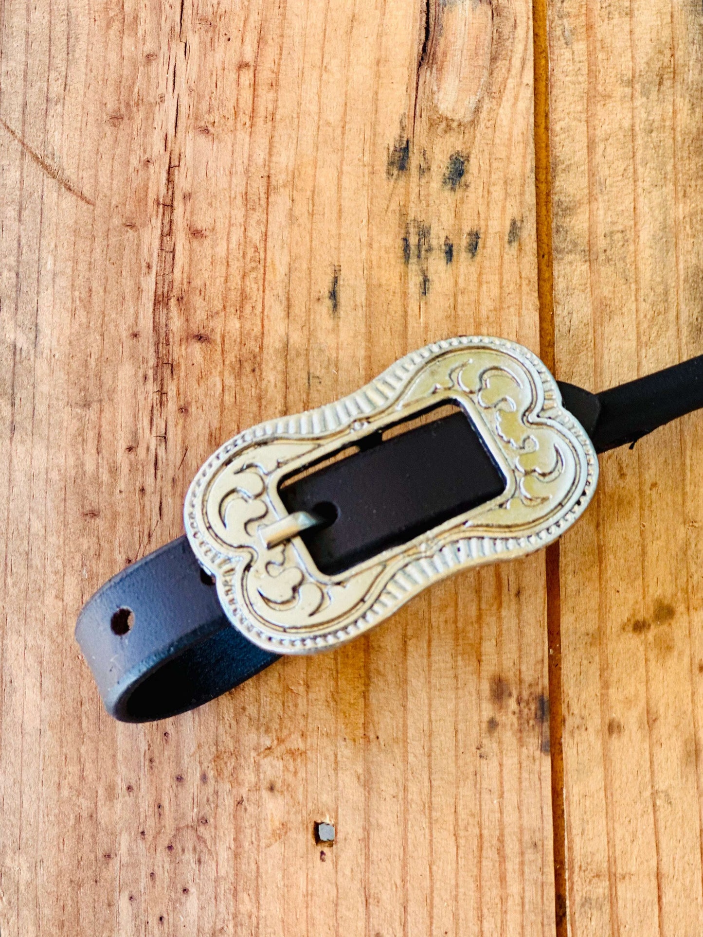 Dustybutts Rolled Leather Curb Strap With Engraved Buckle