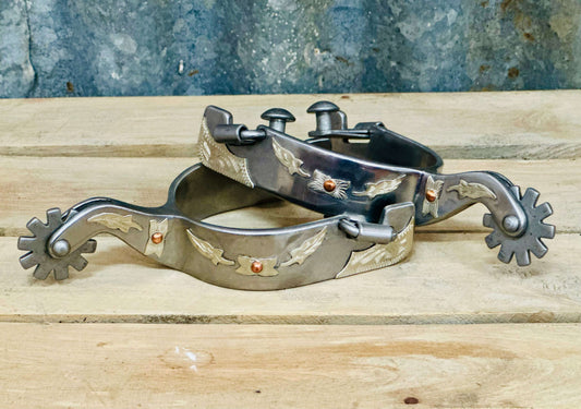 Stainless Steel Spur with Gold Leaf Overlay
