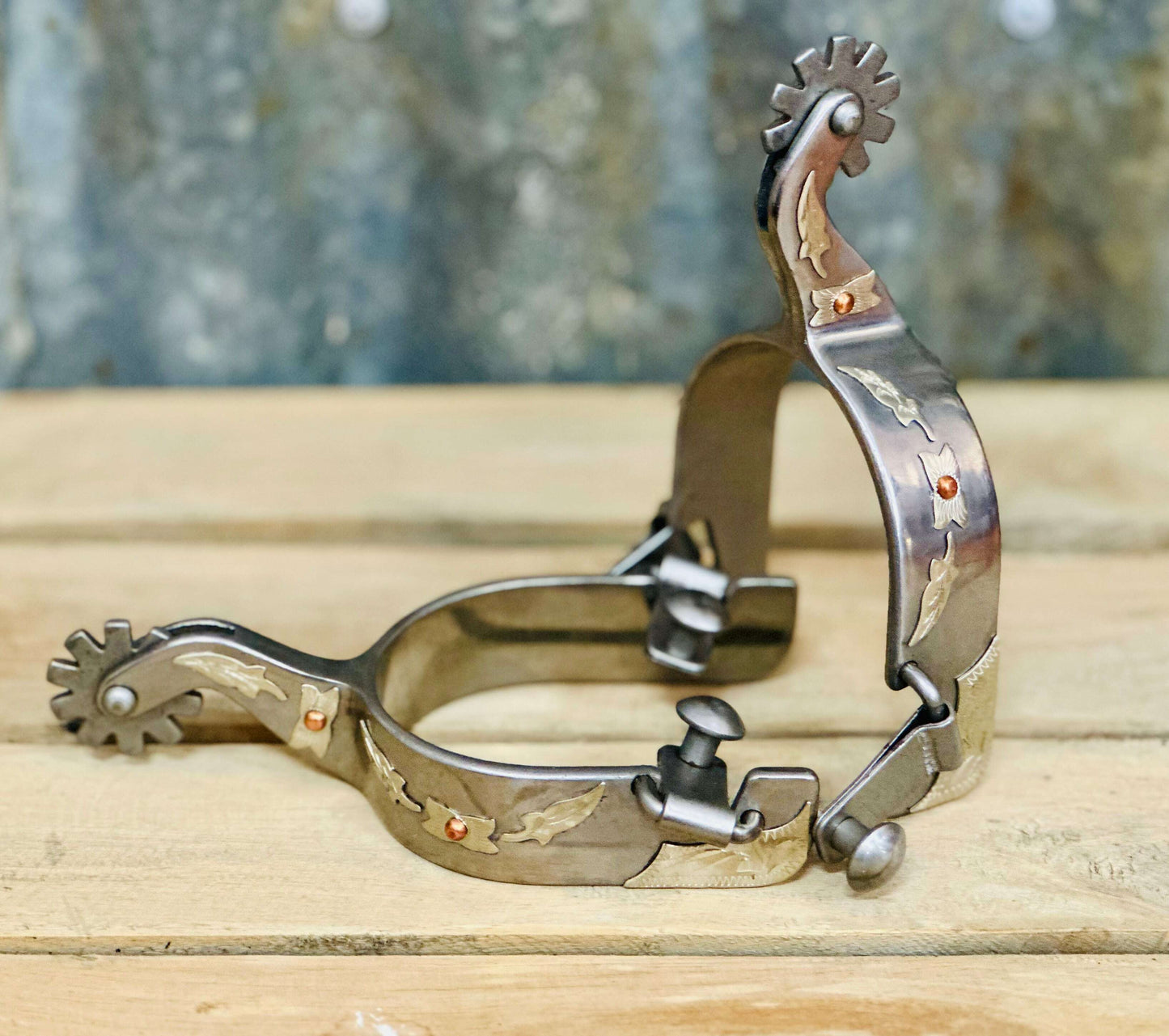 Stainless Steel Spur with Gold Leaf Overlay