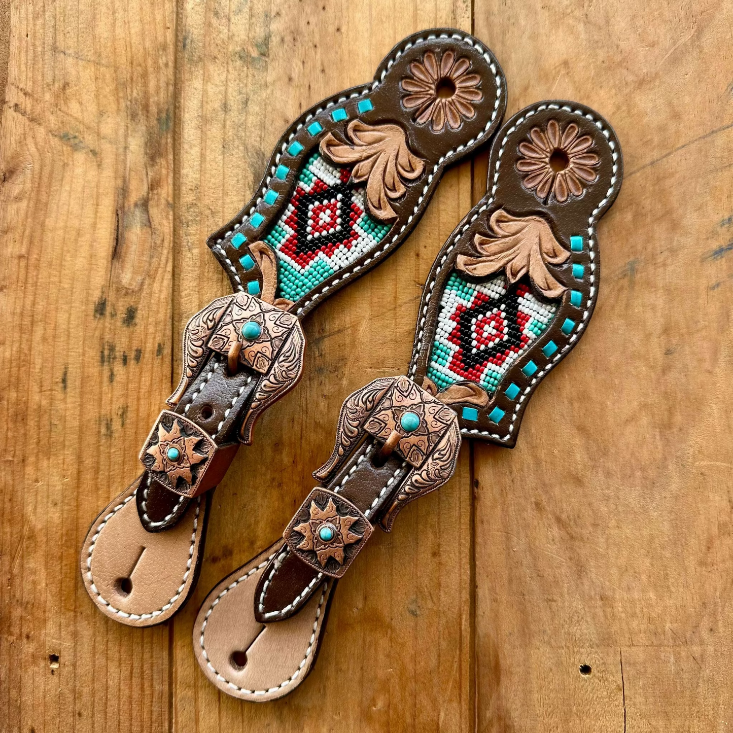 Youth Navajo Beaded Spur Straps