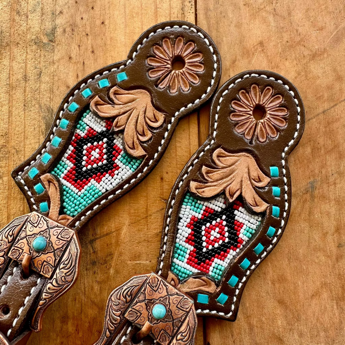 Youth Navajo Beaded Spur Straps