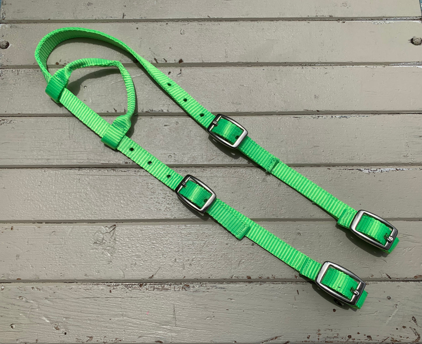 Nylon One Eared Quick Change Bridle // Lime