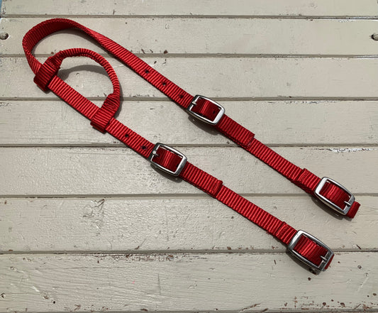 Nylon One Eared Quick Change Bridle // Red