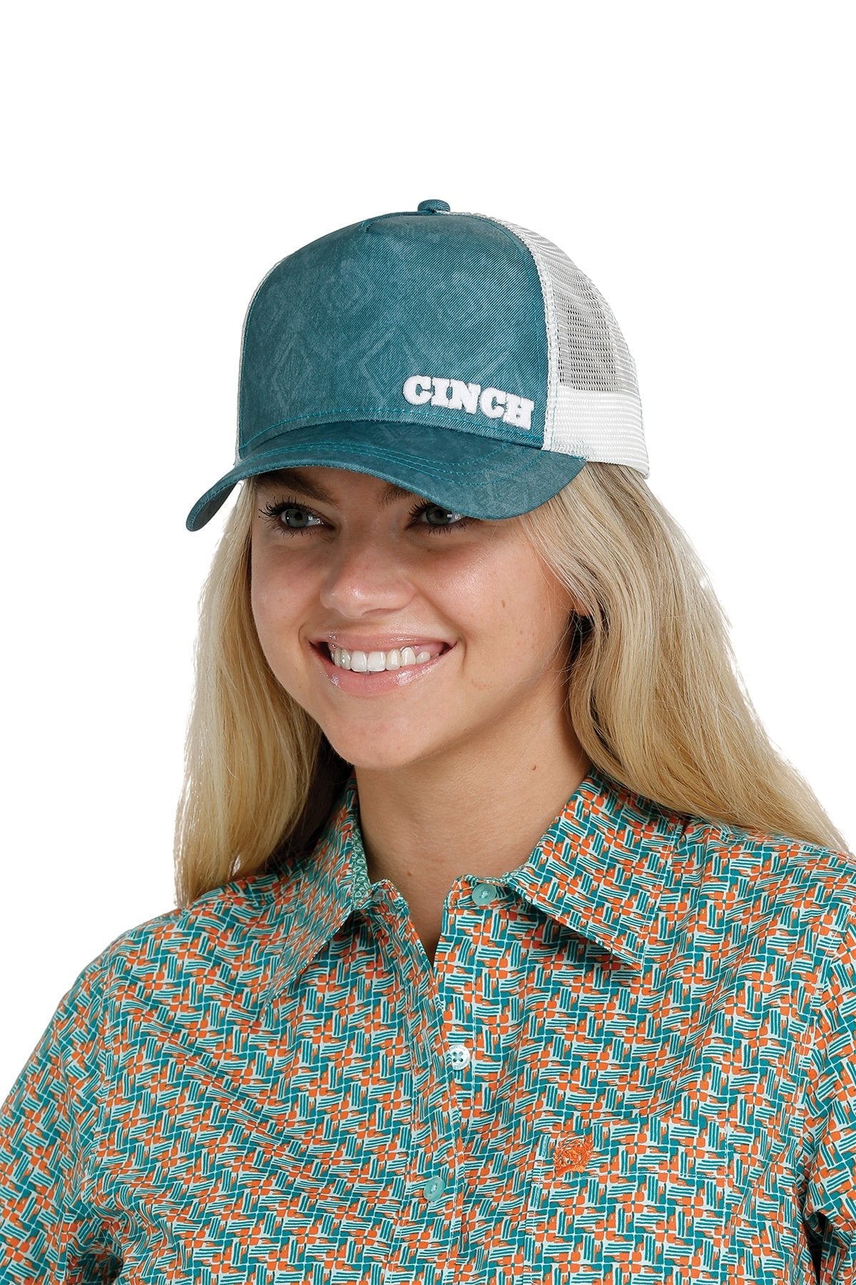 Cinch Women's Green & White Trucker Cap