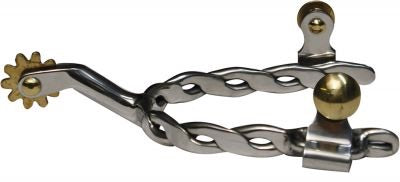 Stainless Steel Twisted Band Spurs With Rowels