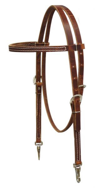 Browband Harness Leather Headstall With Snaps