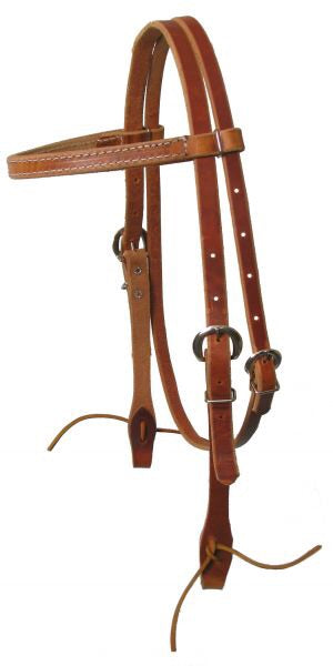 Browband Harness Leather Headstall With Ties